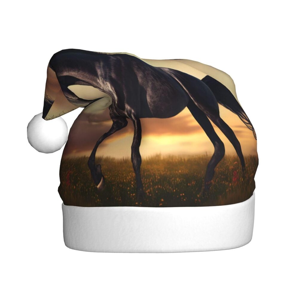 1233 Animal Horse Christmas Hat Adults, Santa Hats, Holiday Hat
